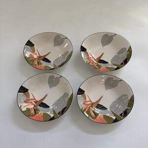 Set of 4 Vintage 1986 MAUI Sango Larry Laslo Bird‎ Of Paradise Bowls 7001 KOREA